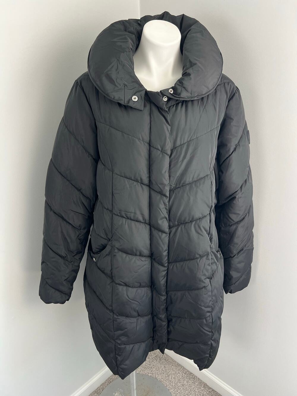 Madden Girl Black Long Hooded Puffer Winter Coat 2XL